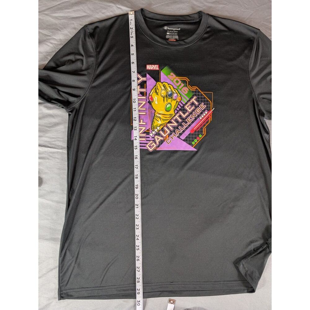 Champion Run Disney Marvel Infinity Gauntlet Shirt Men’s L Gray Long Sleeve 2016 - Picture 10 of 13